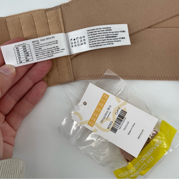 NEW Delimira Strapless Bra Natural Beige Underwire 42E - Picture 6 of 7